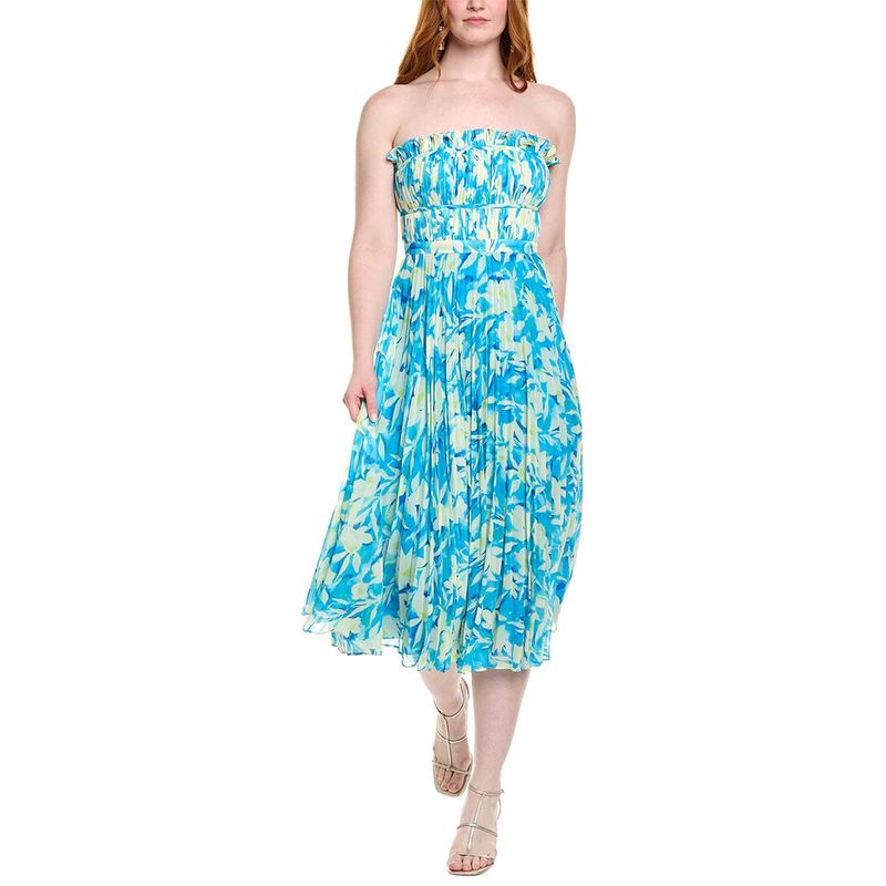 Amur Womens Scottie Midi Dress, Blue